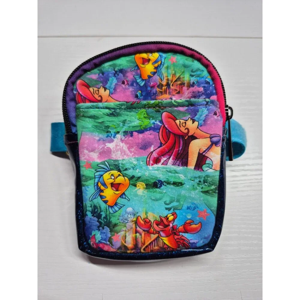 Little Mermaid Tumbler Pouch Set Insulated Water Bottle Holder w/ Phone & Zipper